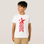 Rode Ster met Chevron Pijlen T-shirt (Voorkant volledig)