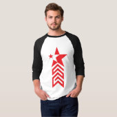 Rode Ster met Chevron Pijlen T-shirt (Voorkant volledig)
