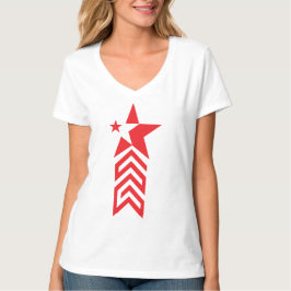 Rode ster met Chevron-pijlen T-shirt