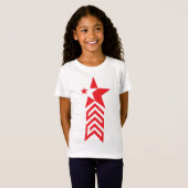 Rode Ster met Chevron Pijlen T-shirt (Voorkant volledig)