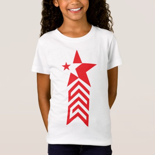 Rode Ster met Chevron Pijlen T-shirt (Voorkant)