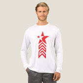 Rode Ster met Chevron Pijlen Tri-Blend Shirt (Voorkant)