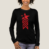 Rode ster met Chevron-pijlen Tri-Blend Shirt (Voorkant)