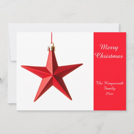 Rode ster met prettige kerstkaart (Voorkant)