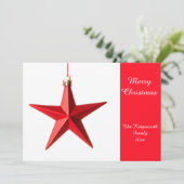 Rode ster met prettige kerstkaart (Staand voorkant)