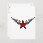 rode ster met vleugels briefkaart (Voorkant / Achterkant)