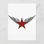 rode ster met vleugels briefkaart (Voorkant)