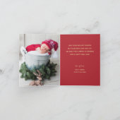 Rode Ster Ornament Gevouwen Kerstmis Foto Kaart (Binnen)