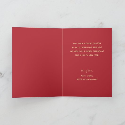 Rode Ster Ornament Gevouwen Kerstmis Kaart (Binnen)