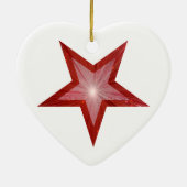 Rode ster ornament hartvorm wit (Achterkant)