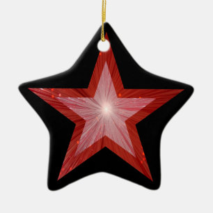 Rode ster ornament met zwarte ster