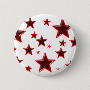 Rode ster ronde button 5,7 cm