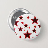Rode ster ronde button 5,7 cm (Voorkant /achterkant)