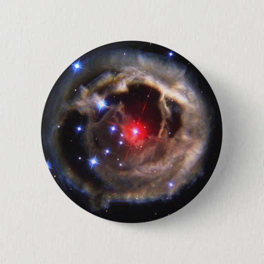 Rode ster ronde button 5,7 cm (Voorkant)