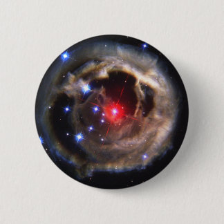 Rode ster ronde button 5,7 cm