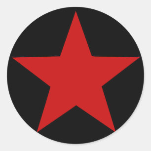 Rode ster ronde sticker