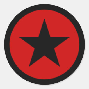 Rode ster ronde sticker