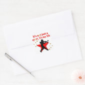 RODE STER SOFTBALL IS MIJN LEVENSONTWERP VIERKANTE STICKER (Envelop)