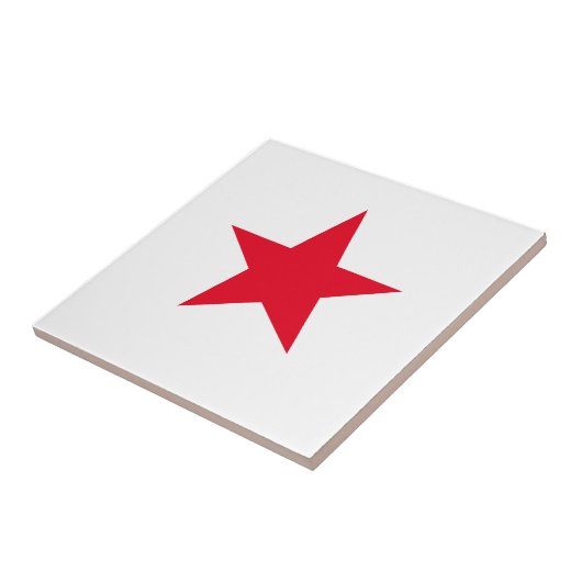 Rode ster tegeltje (Zijkant)