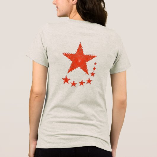 Rode Ster Tuniek T-shirt Jurk (Achterkant)