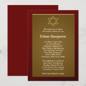 Rode Ster van David Bar Mitzvah Kaart (Voorkant / Achterkant)