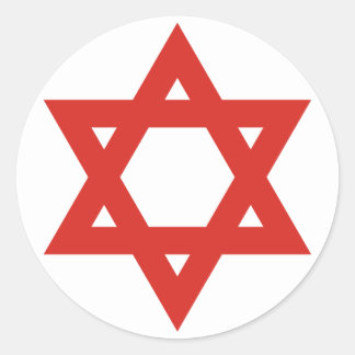 Rode ster van David, Israëlische vlag Ronde Sticker