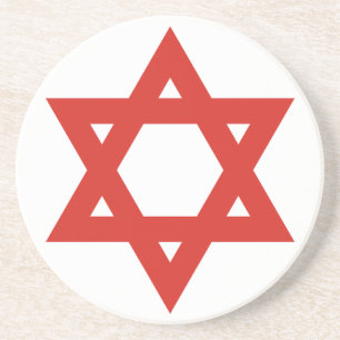 Rode ster van David, vlag Israël Zandsteen Onderzetter