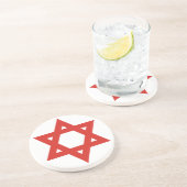 Rode ster van David, vlag Israël Zandsteen Onderzetter (Zijkant)