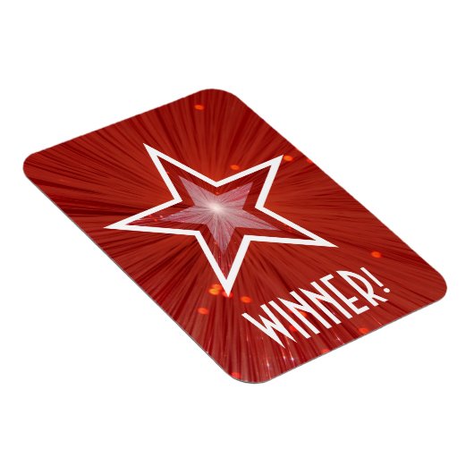Rode Ster 'Winnaar!' flexibele magneet (Rechterzijde)