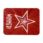 Rode Ster 'Winnaar!' flexibele magneet (Horizontaal)