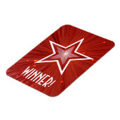 Rode Ster 'Winnaar!' flexibele magneet (Linkerzijde)