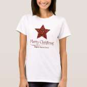 Rode Ster Winter Typografie Moderne Kerstmis Vrouw T-shirt (Voorkant)