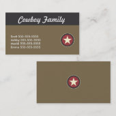 Rode ster, zwart en Tan-Visitekaartje Visitekaartje (Voorkant / Achterkant)