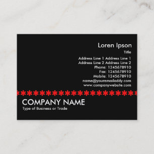 Rode sterisk-lijn - zwart visitekaartje