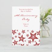 Rode sterren '40e Jubileum', verticaal wit Kaart (Staand voorkant)