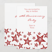 Rode sterren '40e Jubileum', verticaal wit Kaart (Voorkant / Achterkant)