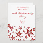 Rode Sterren '40th Anniversary' verticaal wit Kaart (Voorkant / Achterkant)