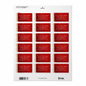 Rode sterren en Snowflakes Winterkerst Etiket (Full Sheet)