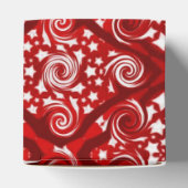 Rode sterren en zwendel Pattern Heart Favor Box Bedankdoosjes (Bovenkant)