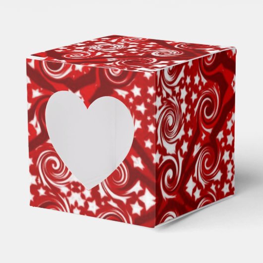 Rode sterren en zwendel Pattern Heart Favor Box Bedankdoosjes (Voorkant Zijde)