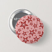 Rode sterren knoopbadge roze ronde button 5,7 cm (Voorkant /achterkant)
