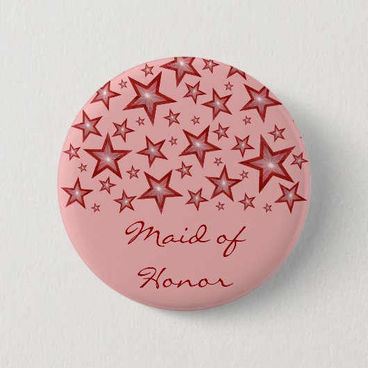 Rode sterren 'Maid of Honor'-knop roze Ronde Button 5,7 Cm (Voorkant)