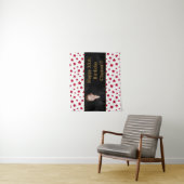 Rode sterren met bericht Foto Verjaardag wandkleed (In situ)