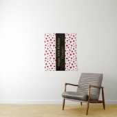 Rode sterren met bericht Verjaardag wandtapijt Wandkleed (In situ)