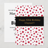 Rode sterren met Berichtenfeest Kaart (Voorkant / Achterkant)