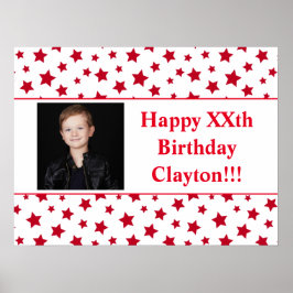 Rode sterren met Berichtenfoto Poster