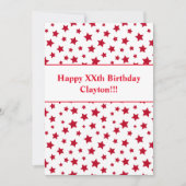 Rode sterren met de uitnodiging van de Partij van  (Voorkant)