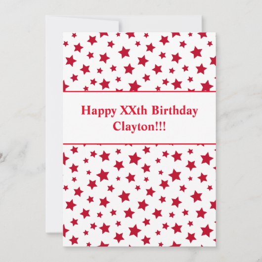 Rode sterren met de uitnodiging van de Partij van  (Voorkant)