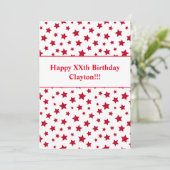 Rode sterren met de uitnodiging van de Partij van  (Staand voorkant)