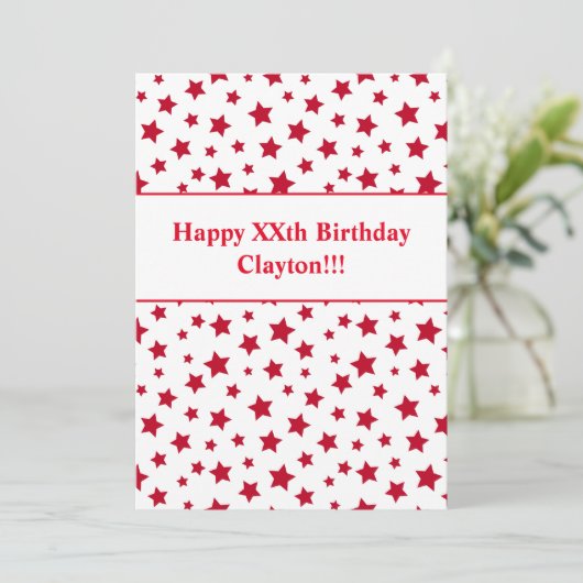 Rode sterren met de uitnodiging van de Partij van  (Staand voorkant)